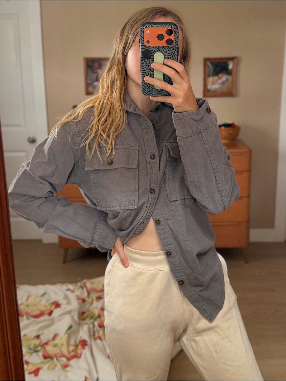 Goodfellow Grey Flannel Button-Up Shirt